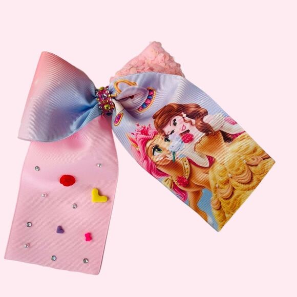 BELLE DISNEY PRINCESS Cheer Hair Bow for Girls - Picture 1 of 5